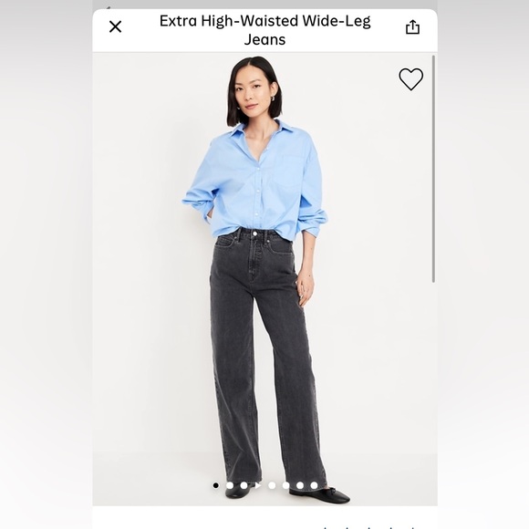 NWT old navy extra high-rise sky-hi wide leg jeans - Picture 1 of 3